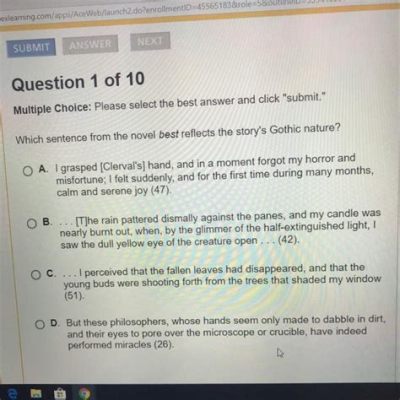 Which Sentence from the Novel Best Reflects the Story's Gothic Nature? And The Depiction of Shadows in Gothic Literature